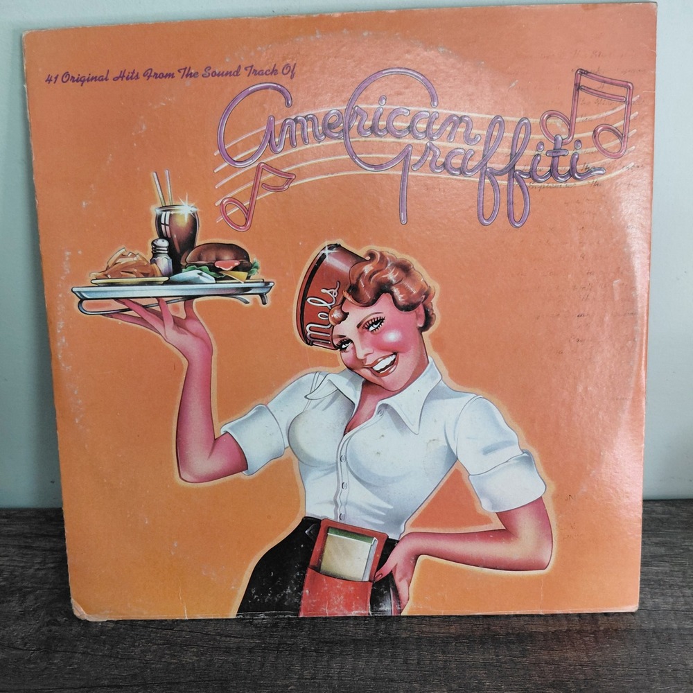 American Graffiti Soundtrack Vinyl 2LP MCA2-8001 Wolfman Jack 1973 Pressing